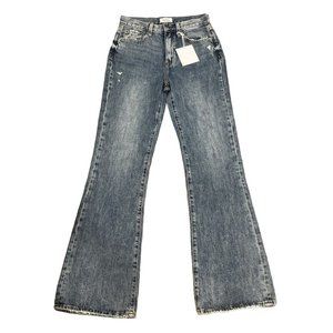 NWT Pistola Stevie‎ High Rise Relaxed Flare Medium Wash Jeans sz 25